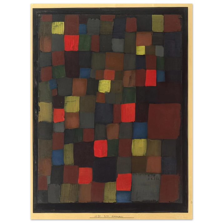 Paul Klee - ABSTRACT COLOUR HARMONY IN SQUARES WITH VERMILLION ACCENTS 1924 75x100 cm / 30x40inches Fine Art Poster