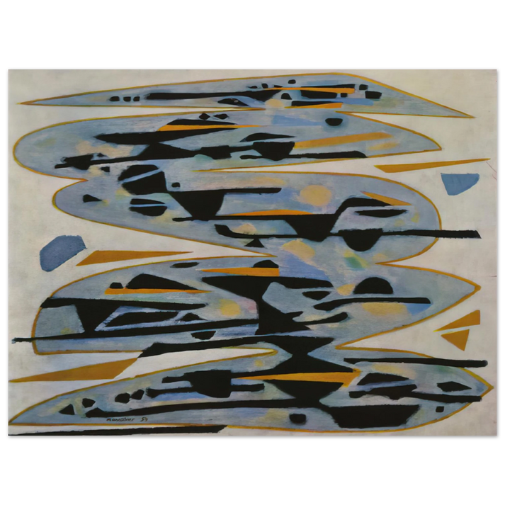 Alfred Manessier - Morte eau - 1954 75x100 cm / 30x40inches Fine Art Poster