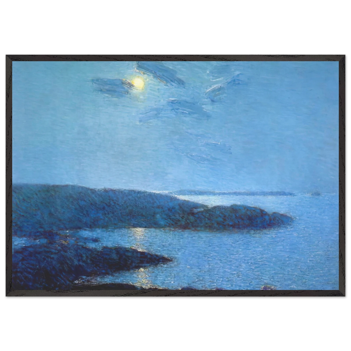 Moonlight N4 - Childe Hassam 70x100 cm / 28x40 inches Framed Art Print – Black Wooden Frame