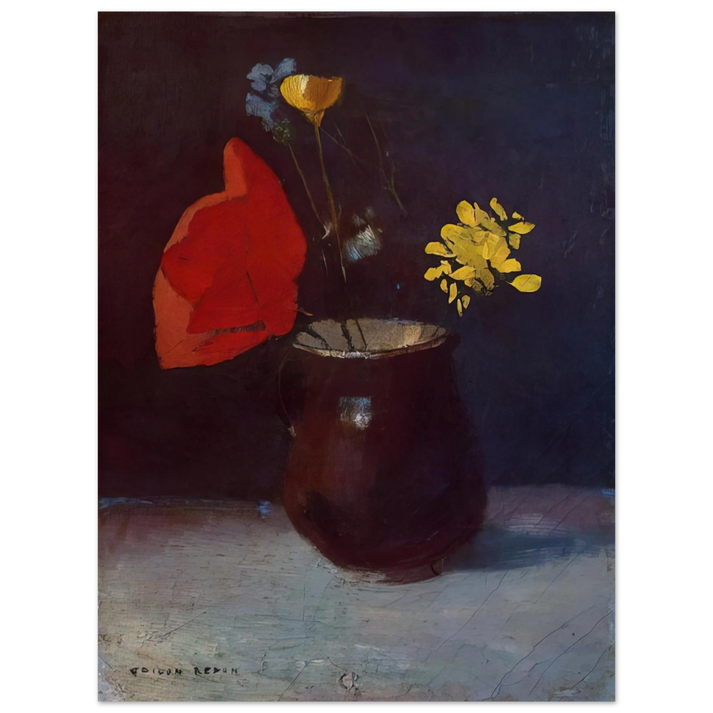 Odilon Redon - PITCHER OF FLOWERS 75x100 cm / 30x40inches Fine Art Poster