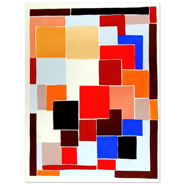 Sonia Delaunay - DESIGN IN THE STYLE OF MONDRIAN POSSIBLY FOR A RUG FROM COMPOSITIONS COLOURS IDEAS 1931 75x100 cm / 30x40inches Fine Art Poster