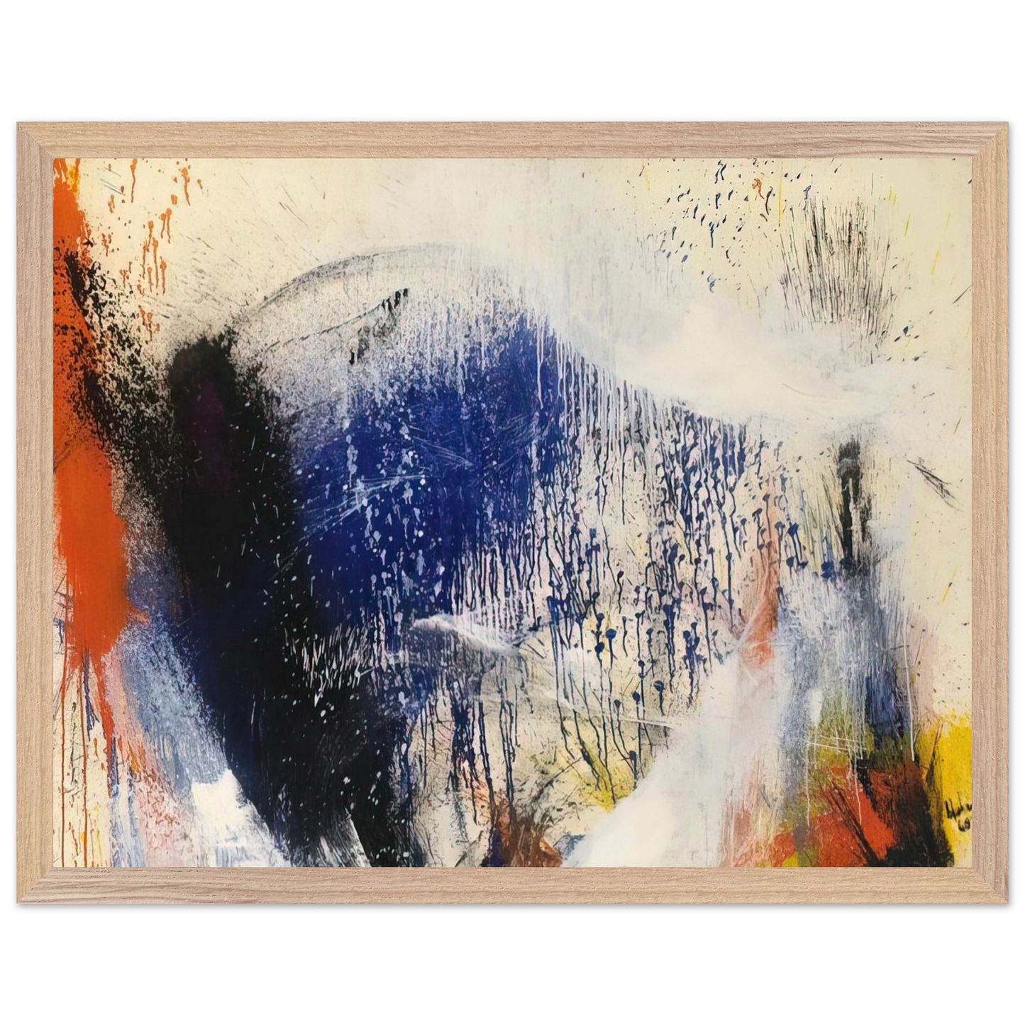 Helen Frankenthaler - Untitled - 1960 Wall art - A3 (29.7 x 42 cm) - Premium Wooden Framed Poster With Fine Art Paper-canvas - Wood frame
