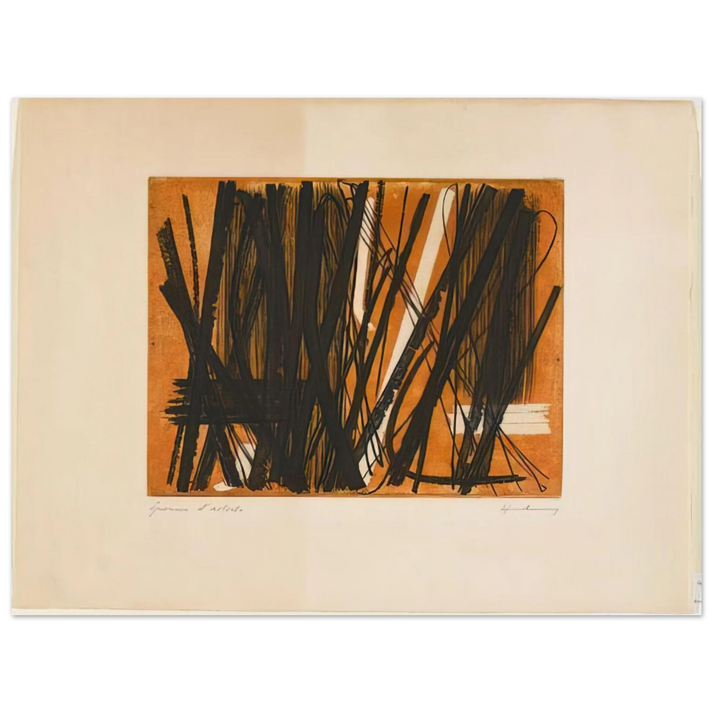 Hans Hartung - Etching #5 - 1953 75x100 cm / 30x40inches Fine Art Poster