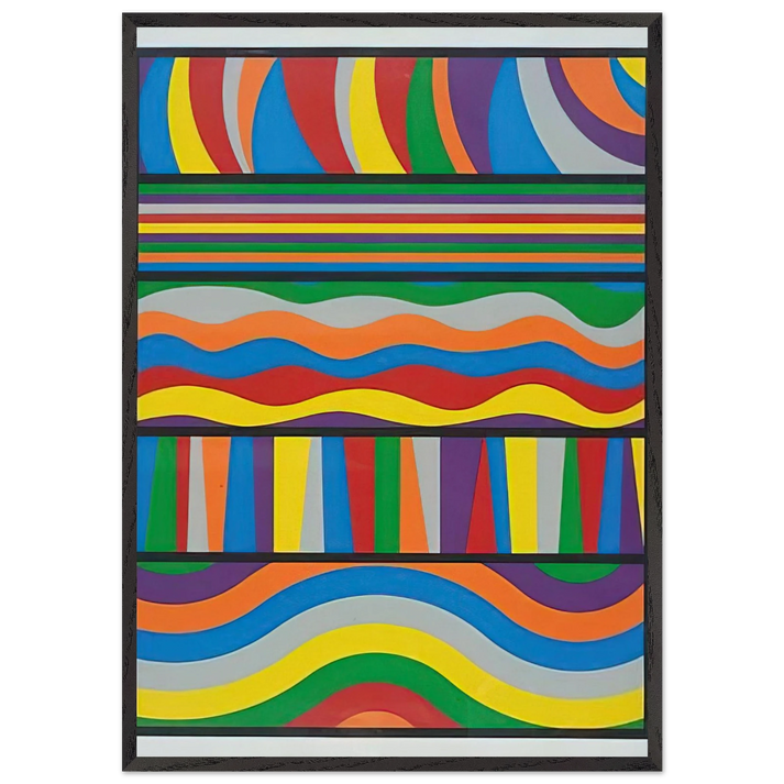 Linear Composition - Sol LeWitt 70x100 cm / 28x40 inches Framed Art Print – Black Wooden Frame