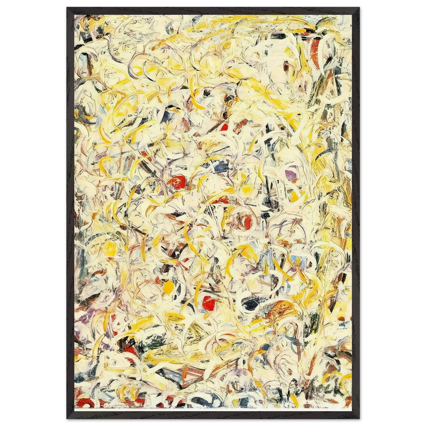 SHIMMERING SUBSTANCE 1946 1 - Jackson Pollock 70x100 cm / 28x40 inches Framed Art Print – Black Wooden Frame