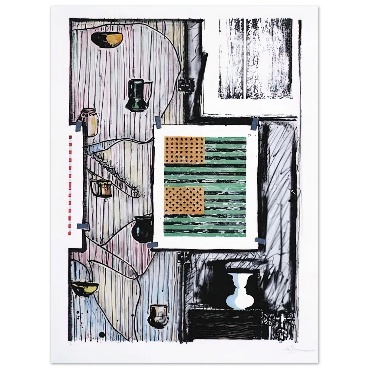 Jasper Johns - VENTRILOQUIST ULAE 235 75x100 cm / 30x40inches Fine Art Poster