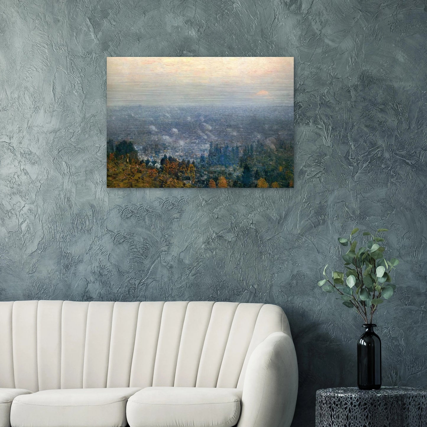 Mount Hood and the Valley of the Willamette - Childe Hassam Brushed Aluminum Print - 70x100 cm / 28x40 inches | Childe Hassam Aluminum Print | Childe Hassam Prints