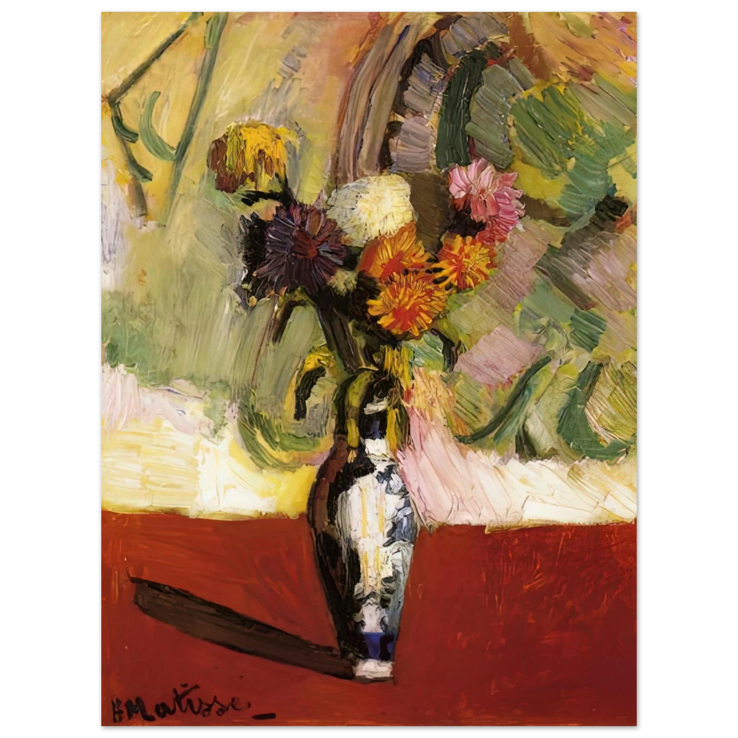 Henri Matisse - CHRYSANTHEMUMS IN A CHINESE VASE 1902 75x100 cm / 30x40inches Fine Art Poster
