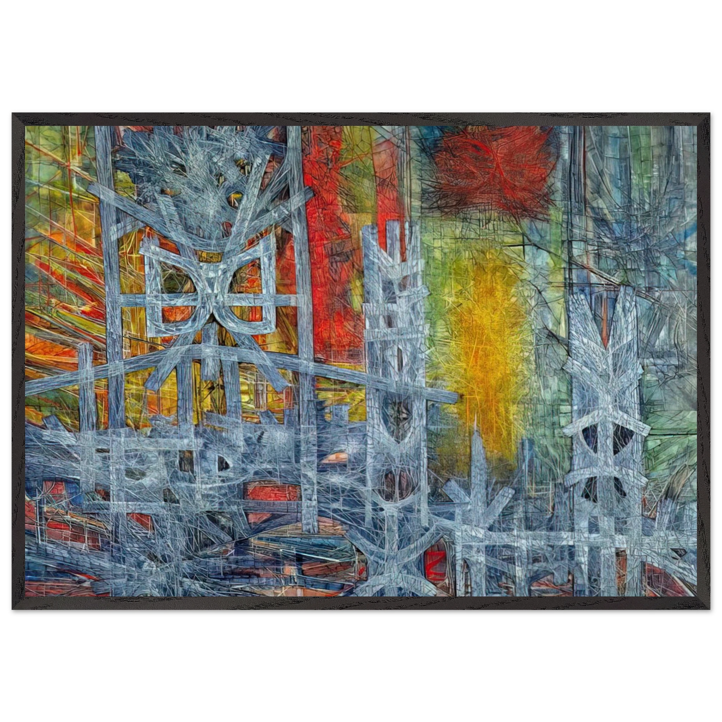 Silence at Sharpeville - 1962 - Jimmy Ernst 70x100 cm / 28x40 inches Framed Art Print – Black Wooden Frame