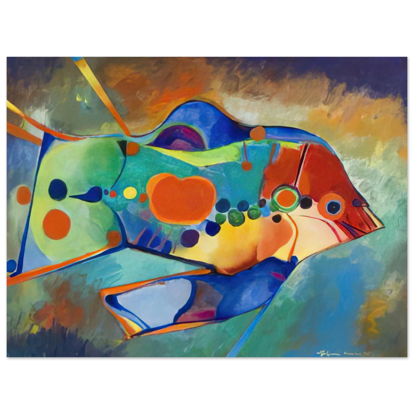 Aldemir Martins - Fish - Naïve Art Primitivism 75x100 cm / 30x40inches Fine Art Poster