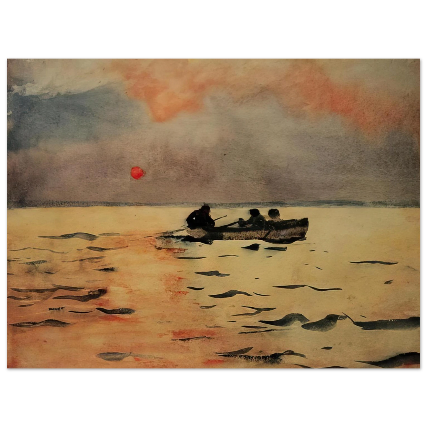 Winslow Homer - ROWING HOME 75x100 cm / 30x40inches Fine Art Poster