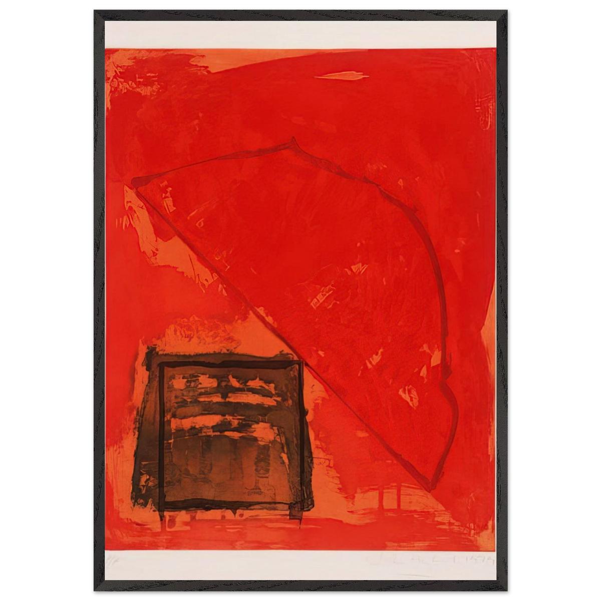 Trace - 1979 - John Hoyland 70x100 cm / 28x40 inches Framed Art Print – Black Wooden Frame
