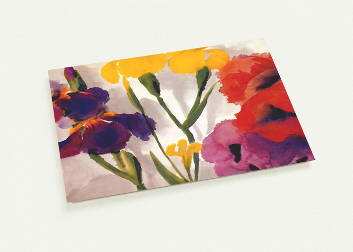 Irises and poppies By Emil Nolde Pack of 10 Post Cards | Emil Nolde Post Cards | A6 (10.5 x 14.8 cm) - 4.1 x 5.8 inches