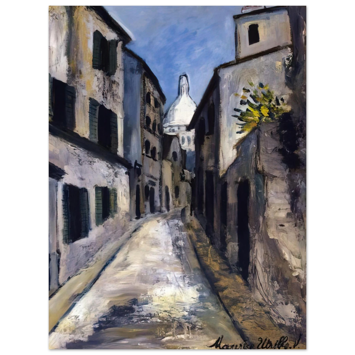 Maurice Utrillo - SAINT RUSTIQUE STREET 75x100 cm / 30x40inches Fine Art Poster
