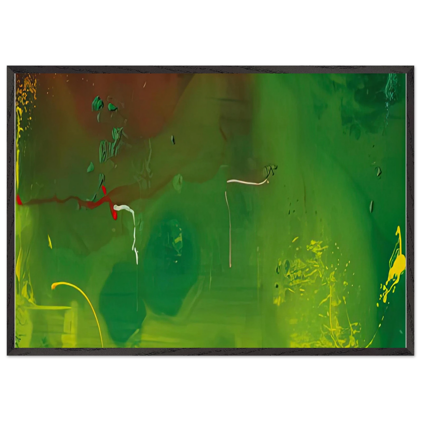 Petroglyphs 1990- - Helen Frankenthaler 70x100 cm / 28x40 inches Framed Art Print – Black Wooden Frame