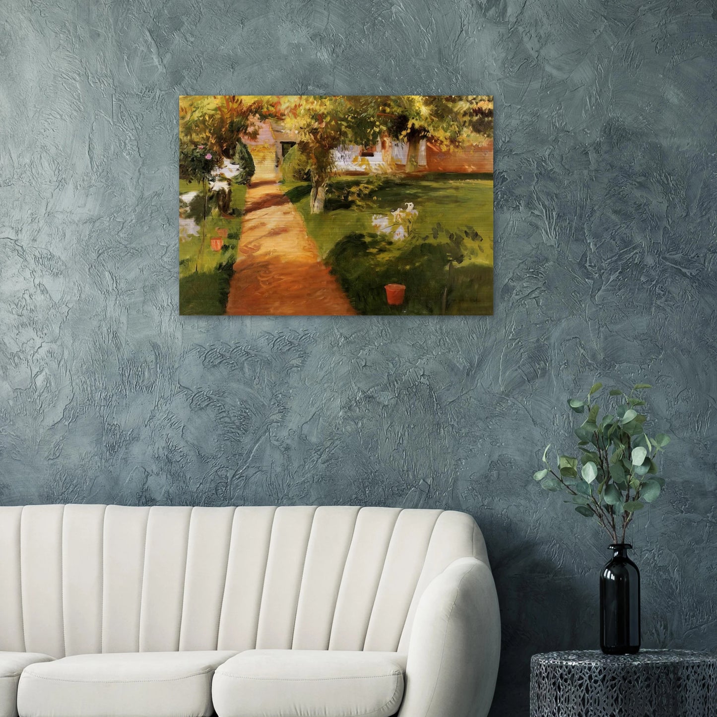 Millet's Garden - John Singer Sargent Brushed Aluminum Print - 70x100 cm / 28x40 inches | John Singer Sargent Aluminum Print | John Singer Sargent Prints