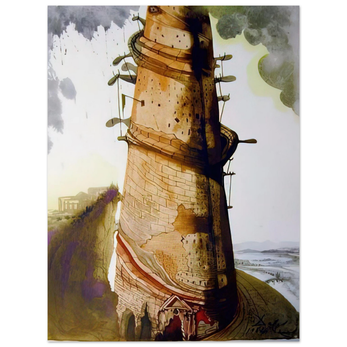 Salvador Dali - TURRIS BABEL 1967 75x100 cm / 30x40inches Fine Art Poster