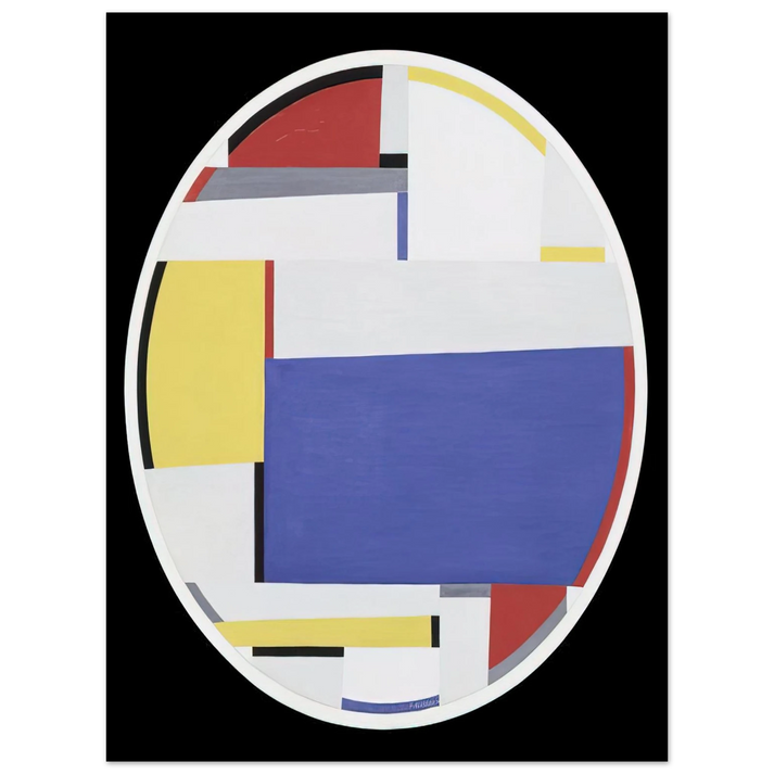 Fritz Glarner - Relational Painting, Tondo #40 - 1956 75x100 cm / 30x40inches Fine Art Poster