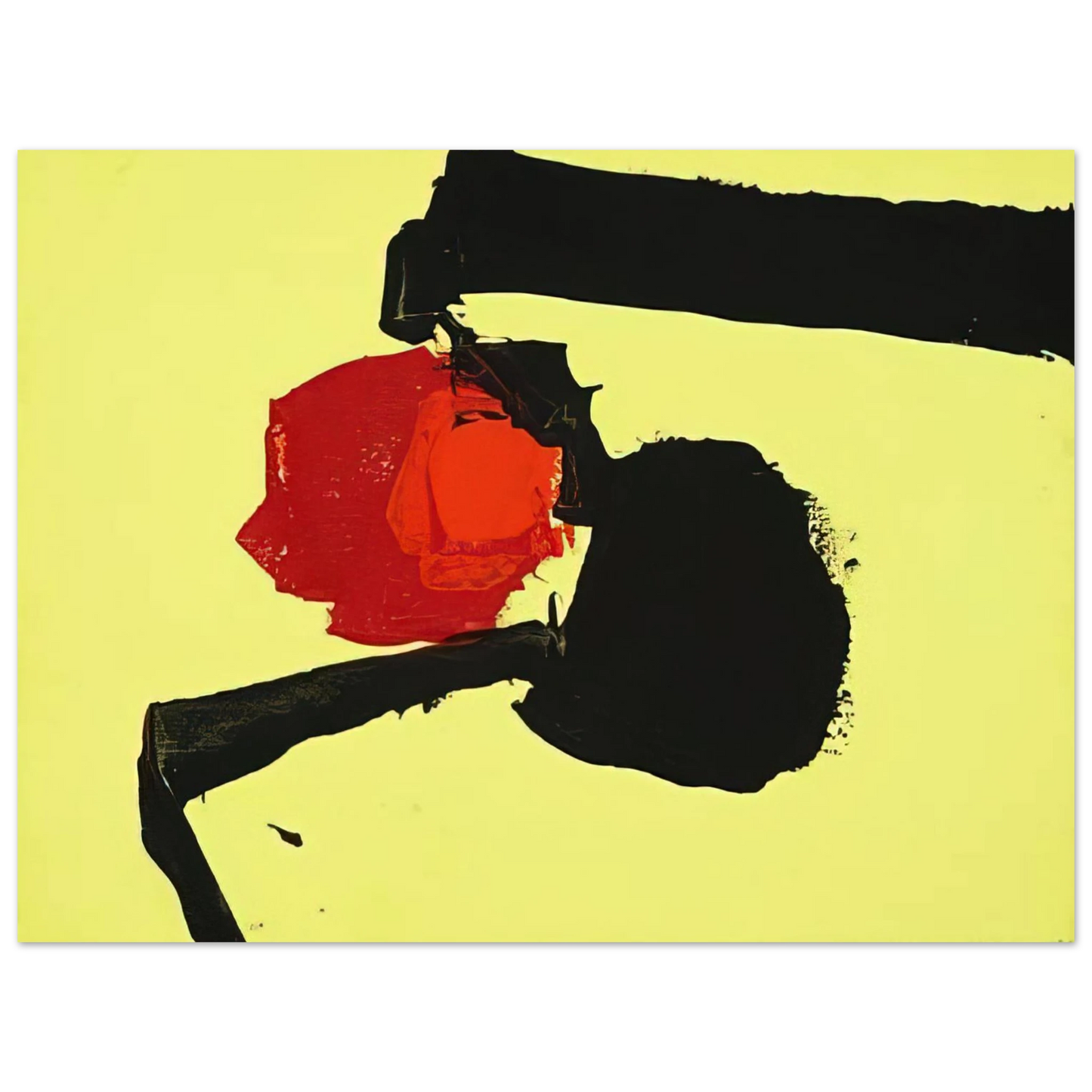 Luis Feito - UNTITLED ABSTRACT IN YELLOW BLACK AND RED 1967 75x100 cm / 30x40inches Fine Art Poster