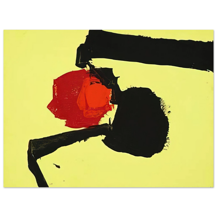 Luis Feito - UNTITLED ABSTRACT IN YELLOW BLACK AND RED 1967 75x100 cm / 30x40inches Fine Art Poster