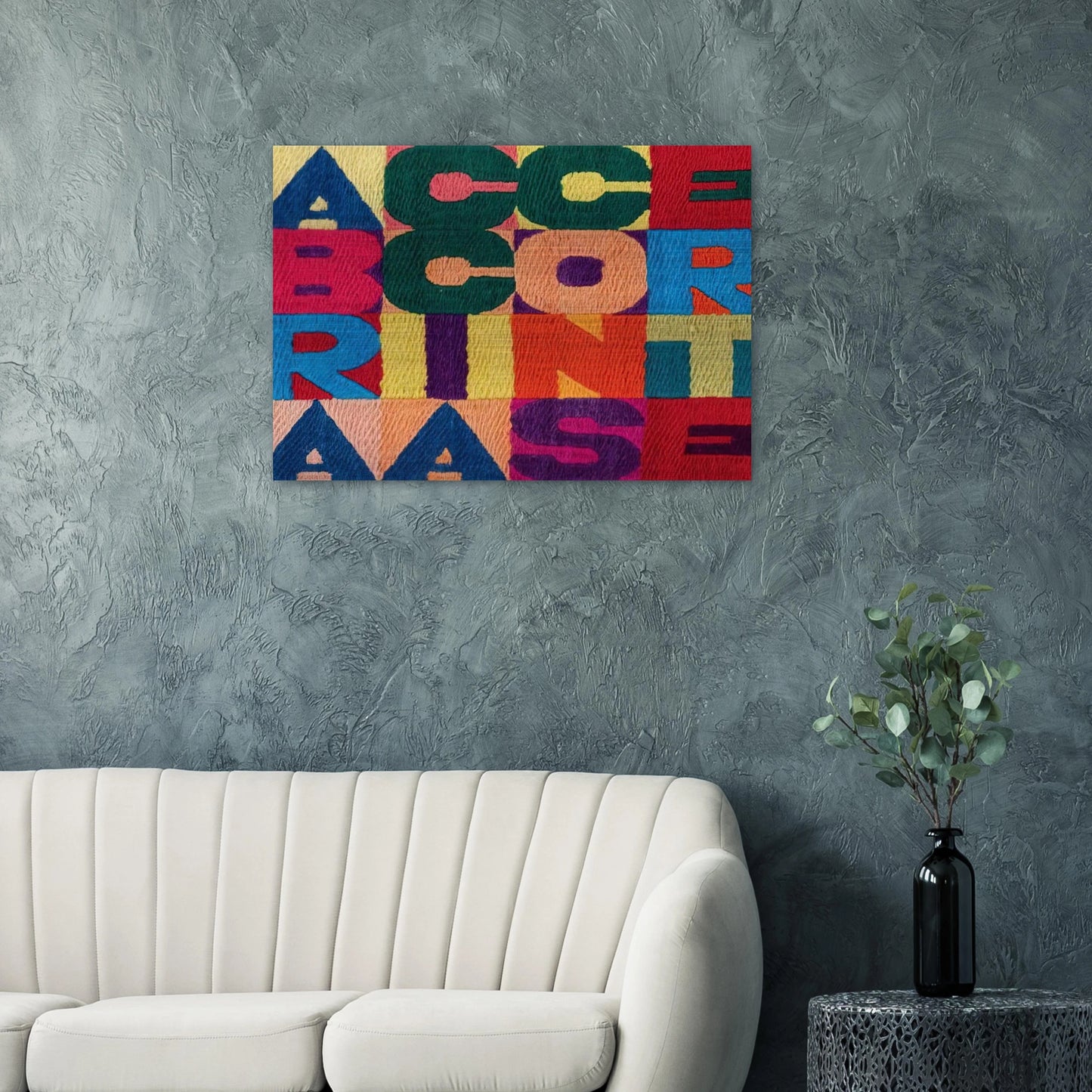 A BRACCIA CONSERTE 1994 - Alighiero Boetti Brushed Aluminum Print - 70x100 cm / 28x40 inches | Alighiero Boetti Aluminum Print | Alighiero Boetti Prints