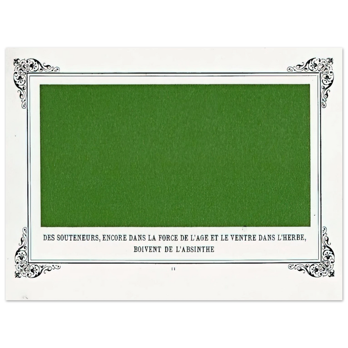 Alphonse Allais - Some Pimps, Known as Green Backs, on their Bellies in the Grass, Drinking Absinthe 75x100 cm / 30x40inches Fine Art Poster