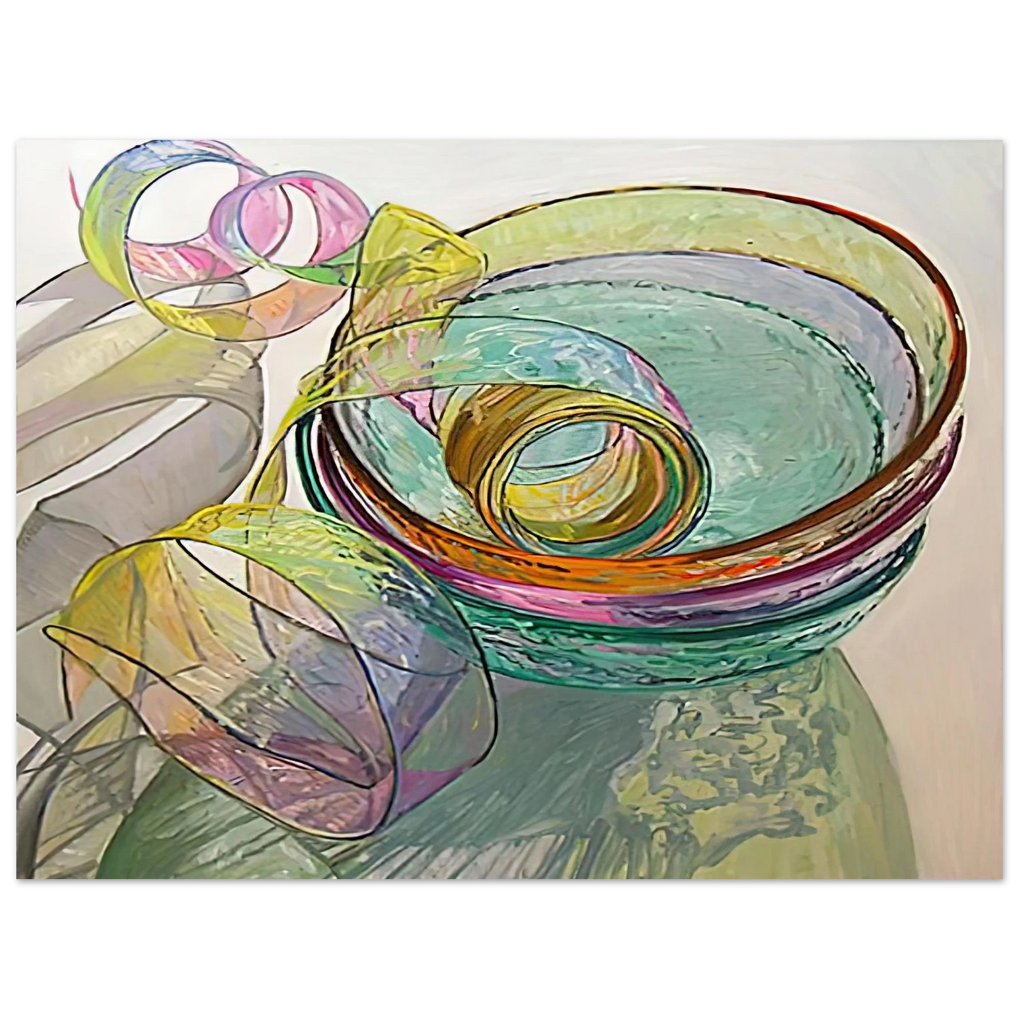 Janet Fish - ORANGE PINK GREEN 2003 75x100 cm / 30x40inches Fine Art Poster