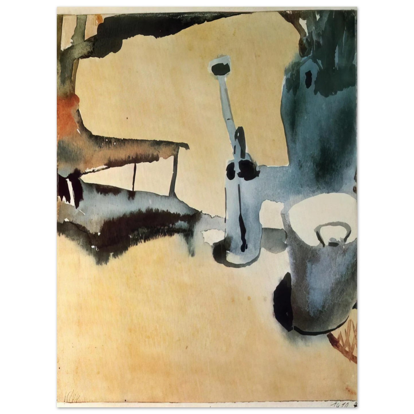 Paul Klee - FLOWER STAND WITH WATERING CAN AND BUCKET 1910 75x100 cm / 30x40inches Fine Art Poster