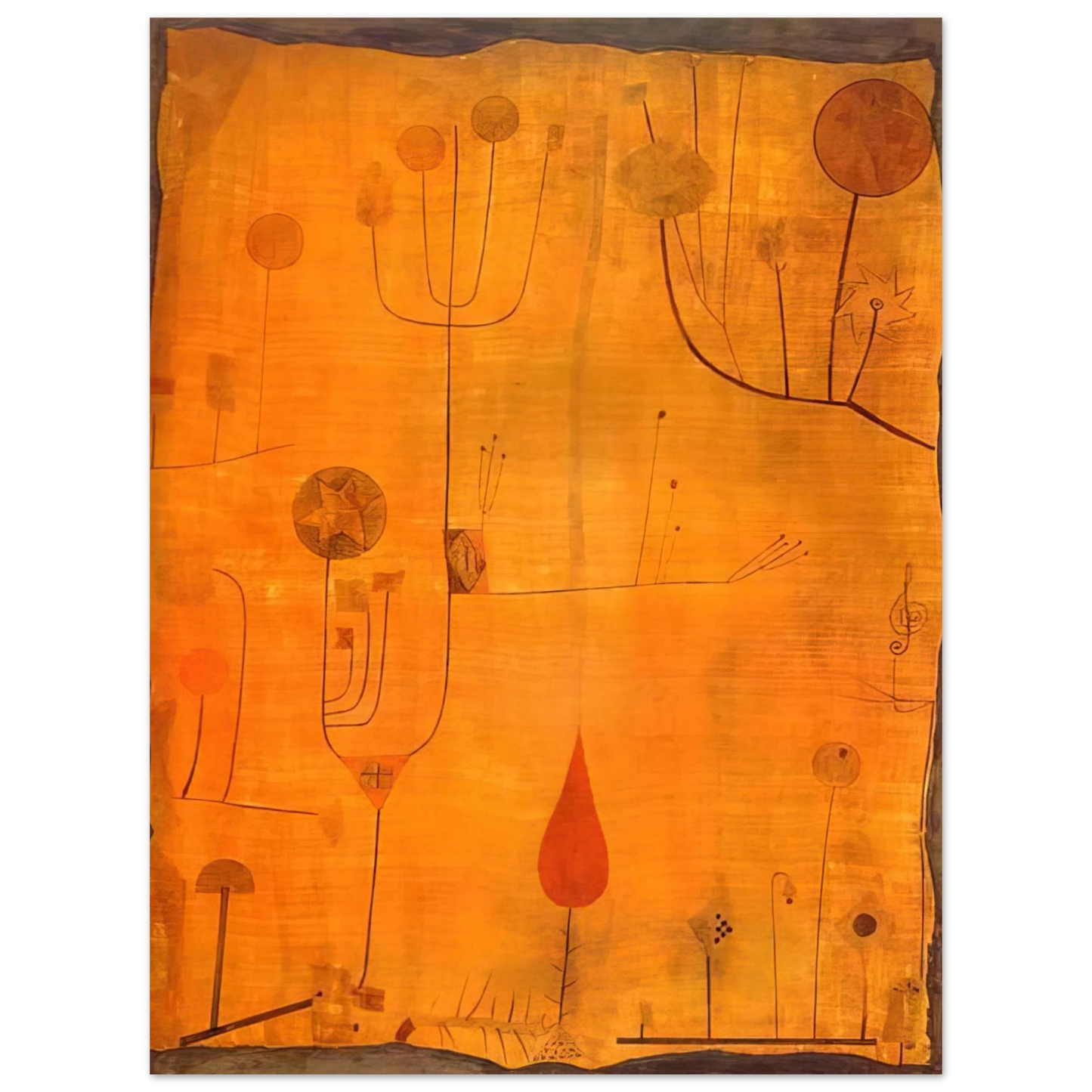 Paul Klee - FRUITS ON RED 1930 75x100 cm / 30x40inches Fine Art Poster