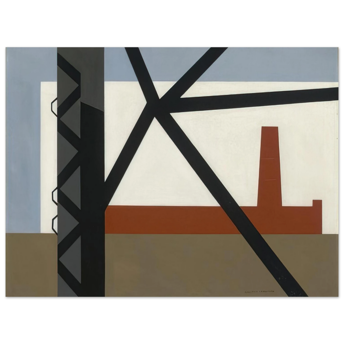 Ralston Crawford - From the Bridge - 1942 75x100 cm / 30x40inches Fine Art Poster