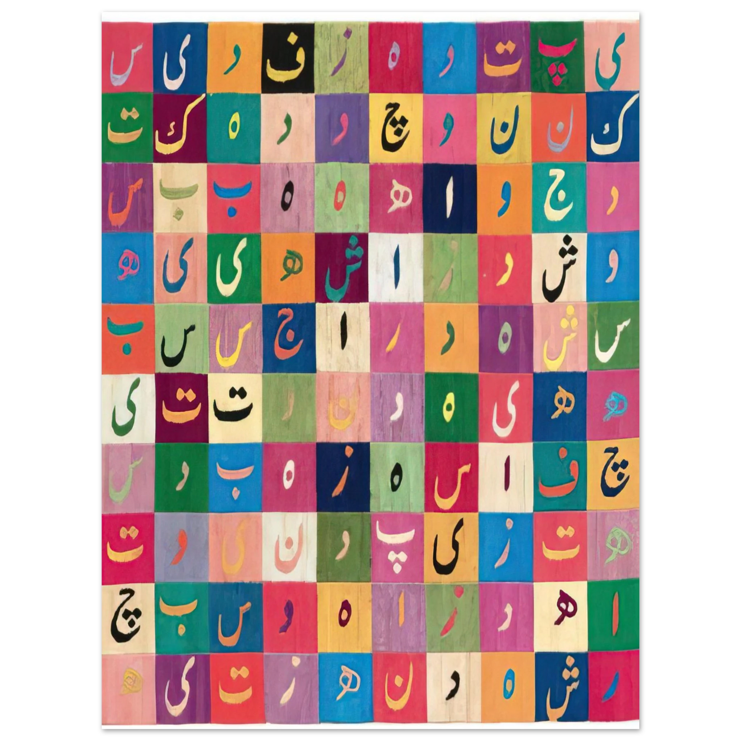 Alighiero Boetti - TAVOLA PITAGORICA FARSI 1990 75x100 cm / 30x40inches Fine Art Poster