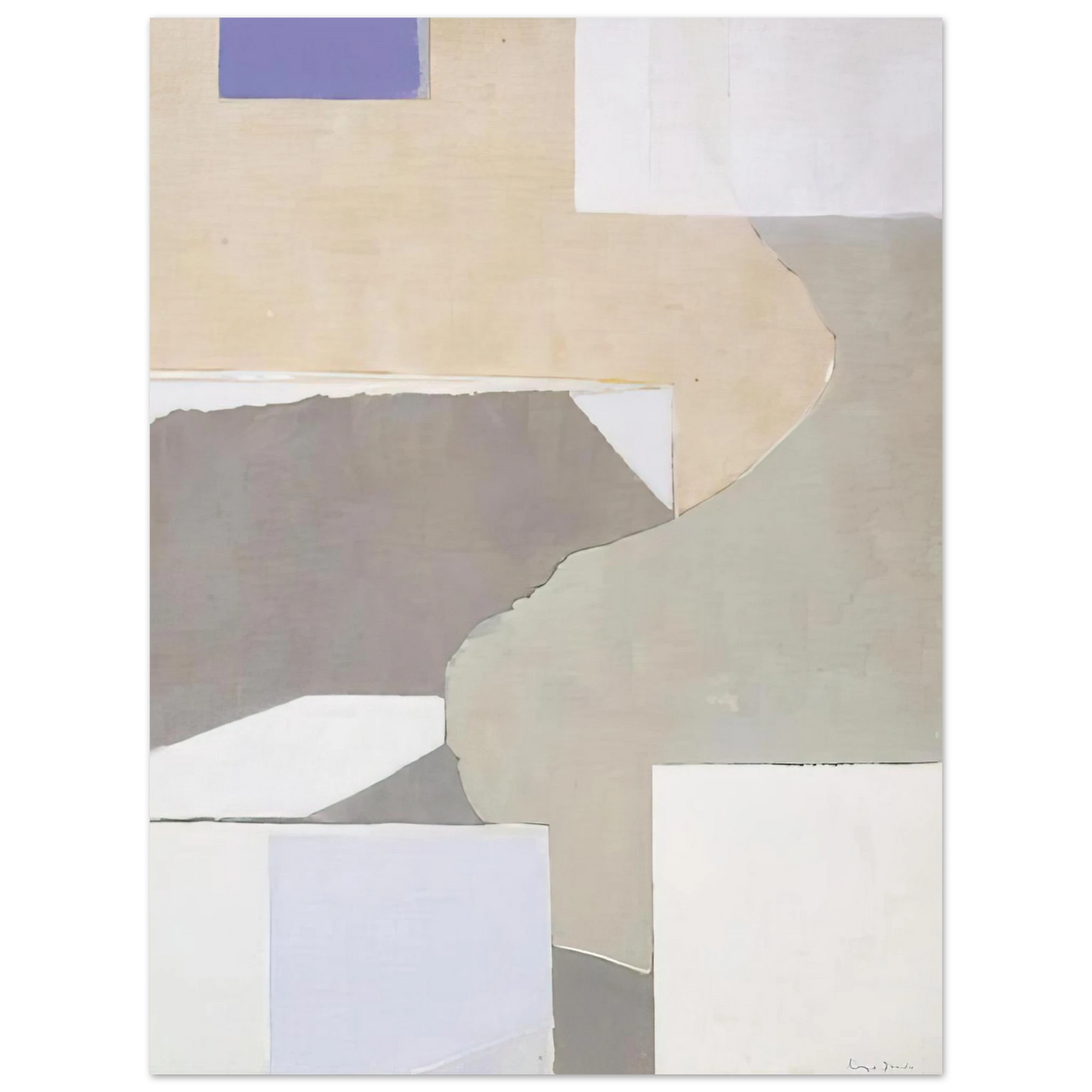 Kenzo Okada - White and Brown - 1972 75x100 cm / 30x40inches Fine Art Poster