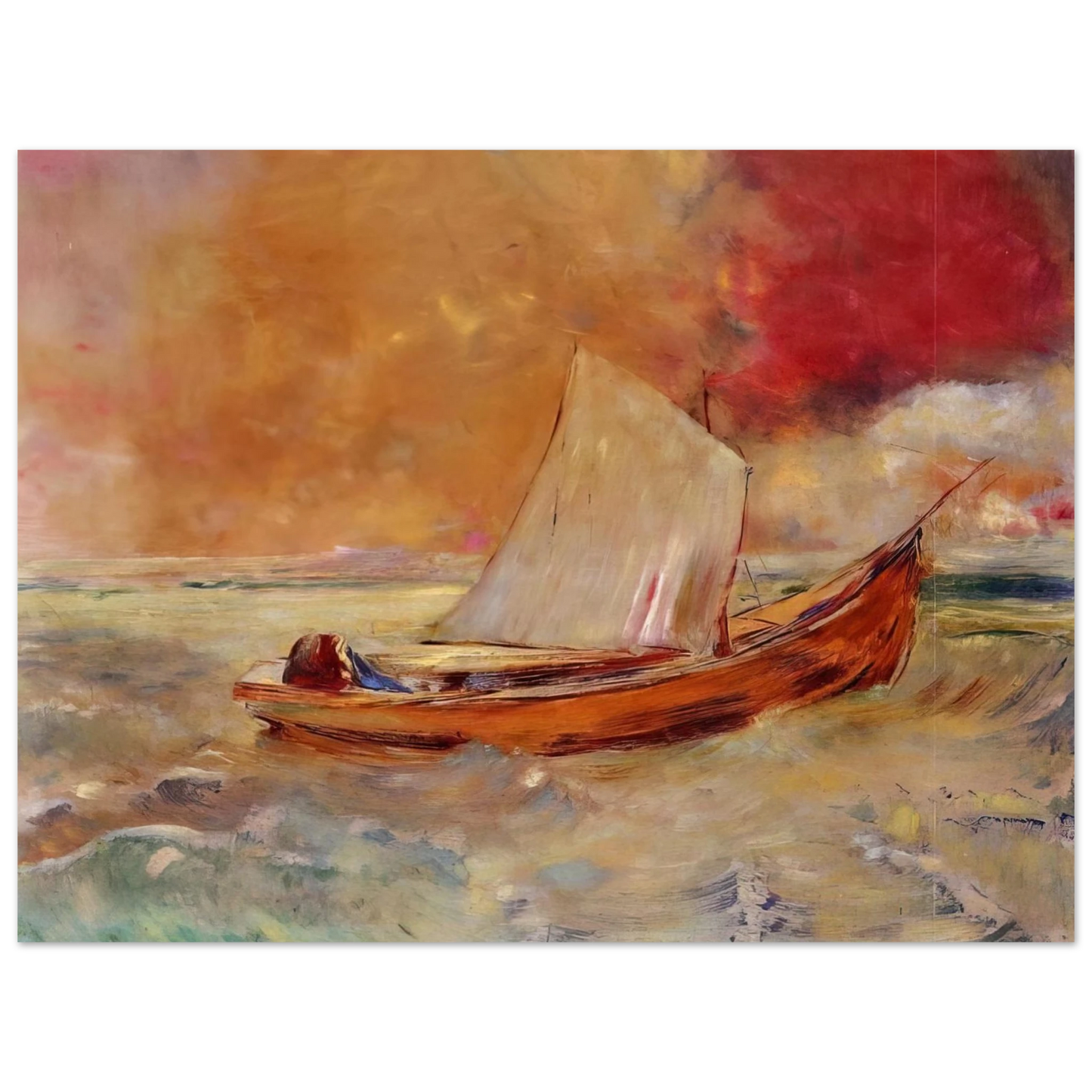 Odilon Redon - YELLOW BOAT 75x100 cm / 30x40inches Fine Art Poster