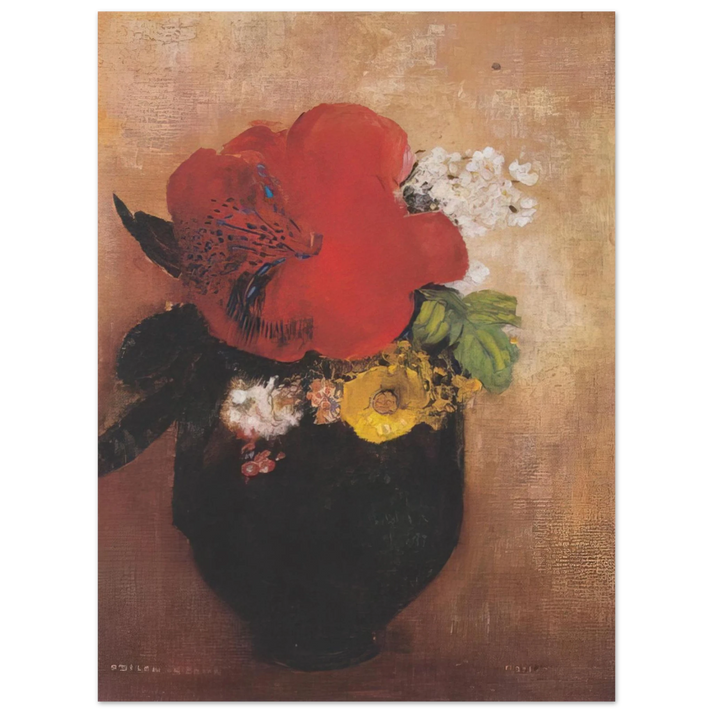 Odilon Redon - THE RED POPPY 75x100 cm / 30x40inches Fine Art Poster