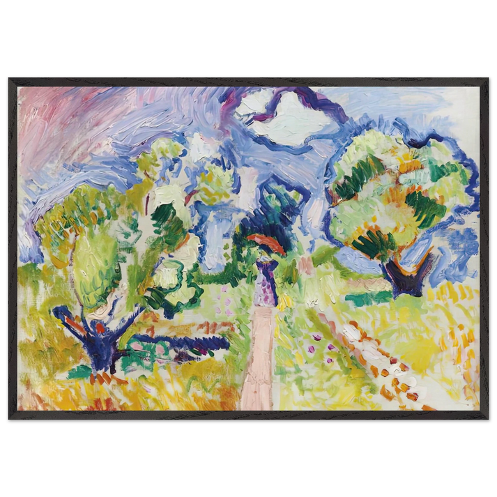 PROMENADE DES OLIVIERS 1905 - Henri Matisse 70x100 cm / 28x40 inches Framed Art Print – Black Wooden Frame