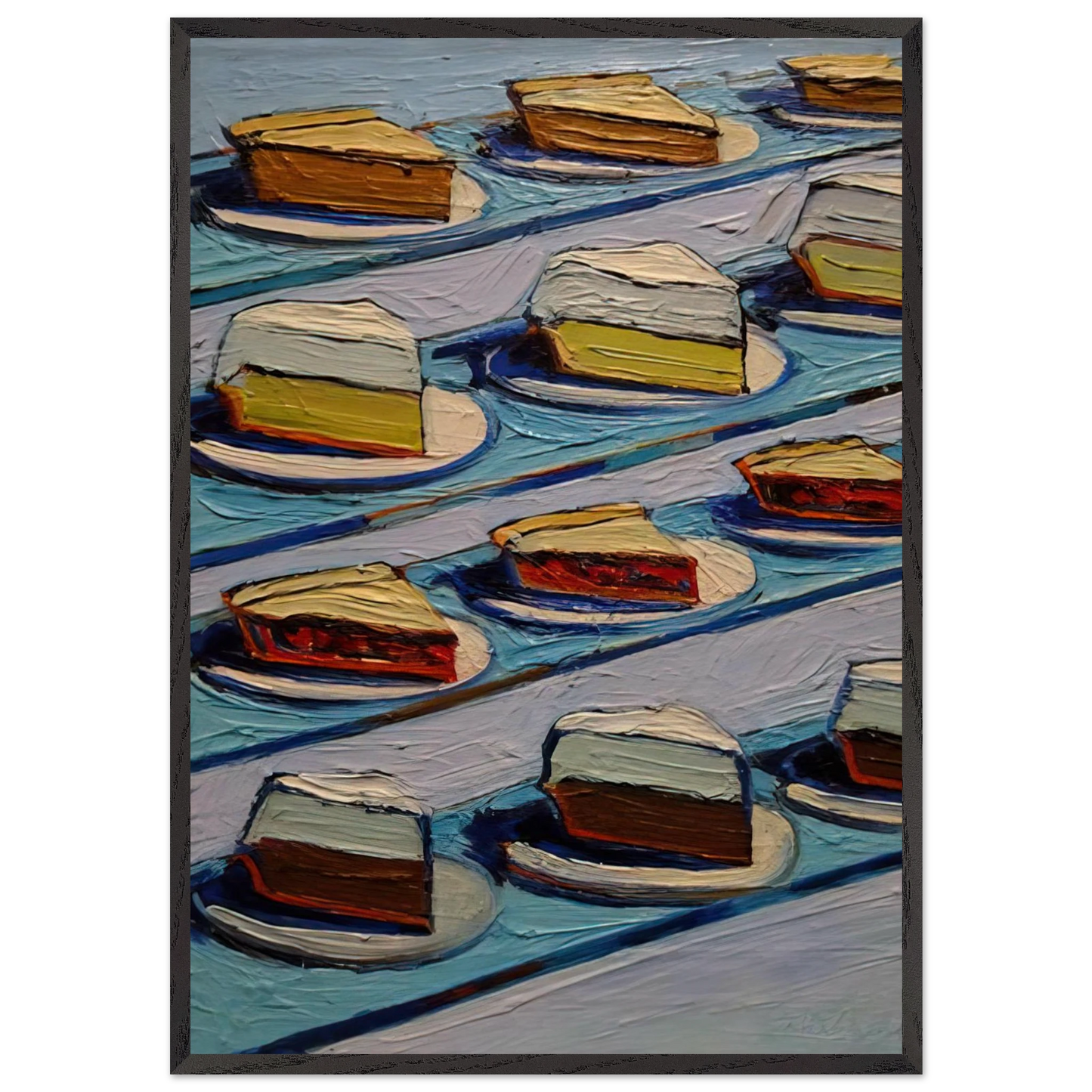 Refrigerator Pies - 1962 - Wayne Thiebaud 70x100 cm / 28x40 inches Framed Art Print – Black Wooden Frame