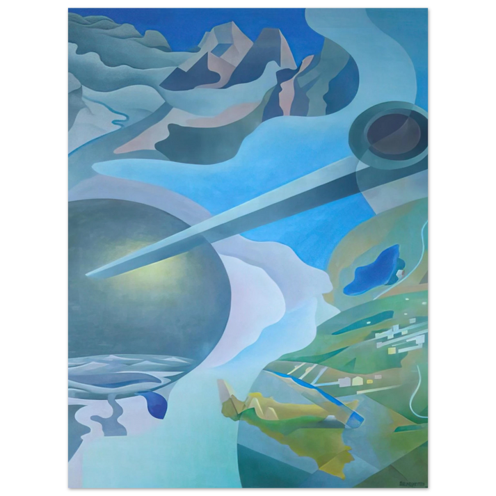 Benedetta Cappa - Synthesis of Aerial Communications - 1934 75x100 cm / 30x40inches Fine Art Poster