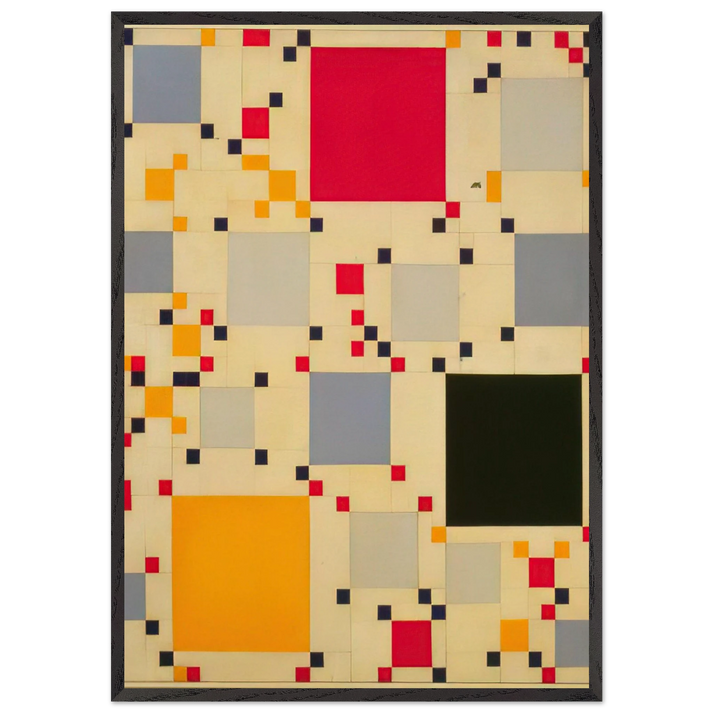 Homage to Victory Boogie-Woogie 1 - 1946 - Leon Polk Smith 70x100 cm / 28x40 inches Framed Art Print – Black Wooden Frame