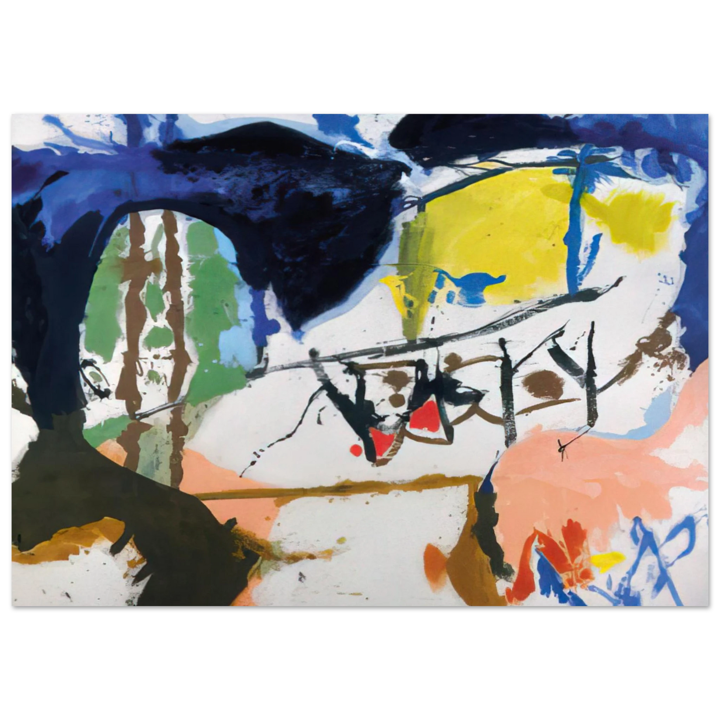 Helen Frankenthaler - Acres - 1959 Wall art - A3 (29.7 x 42 cm) - Premium Wooden Framed Poster With Fine Art Paper-canvas - Wood frame