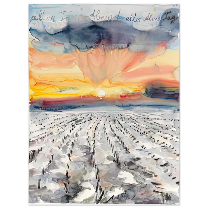 Anselm Kiefer - THE EVENING OF ALL DAYS THE DAY OF ALL EVENINGS 2014 75x100 cm / 30x40inches Fine Art Poster
