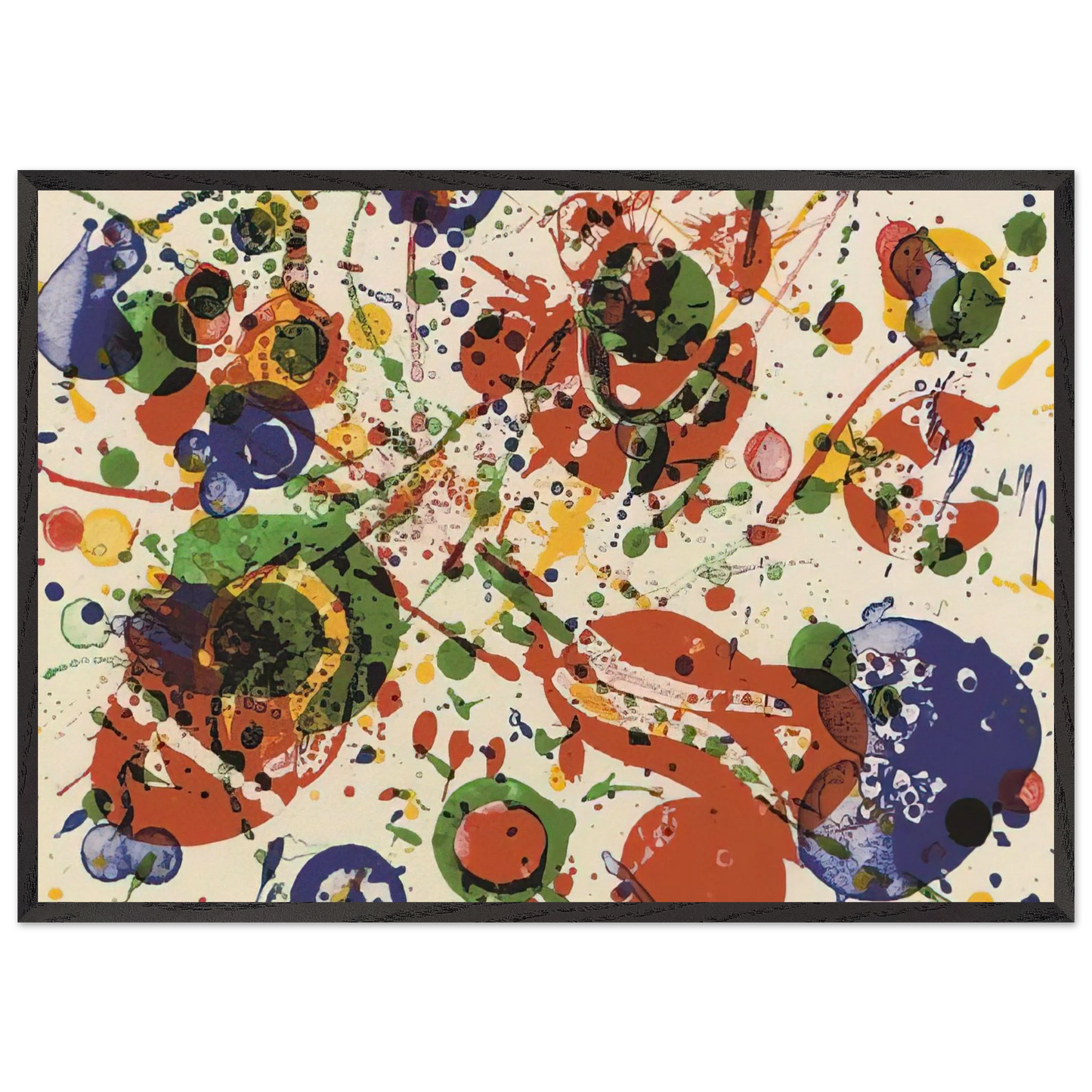 Untitled from Pasadena Box Lembark L60 - Sam Francis 70x100 cm / 28x40 inches Framed Art Print – Black Wooden Frame