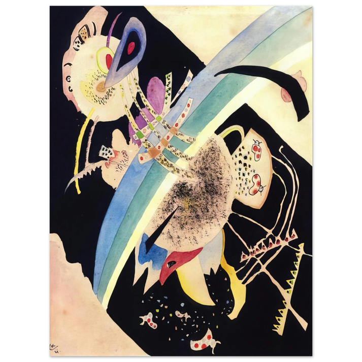 Wassily Kandinsky - STUDY FOR CIRCLES ON BLACK 1921 75x100 cm / 30x40inches Fine Art Poster