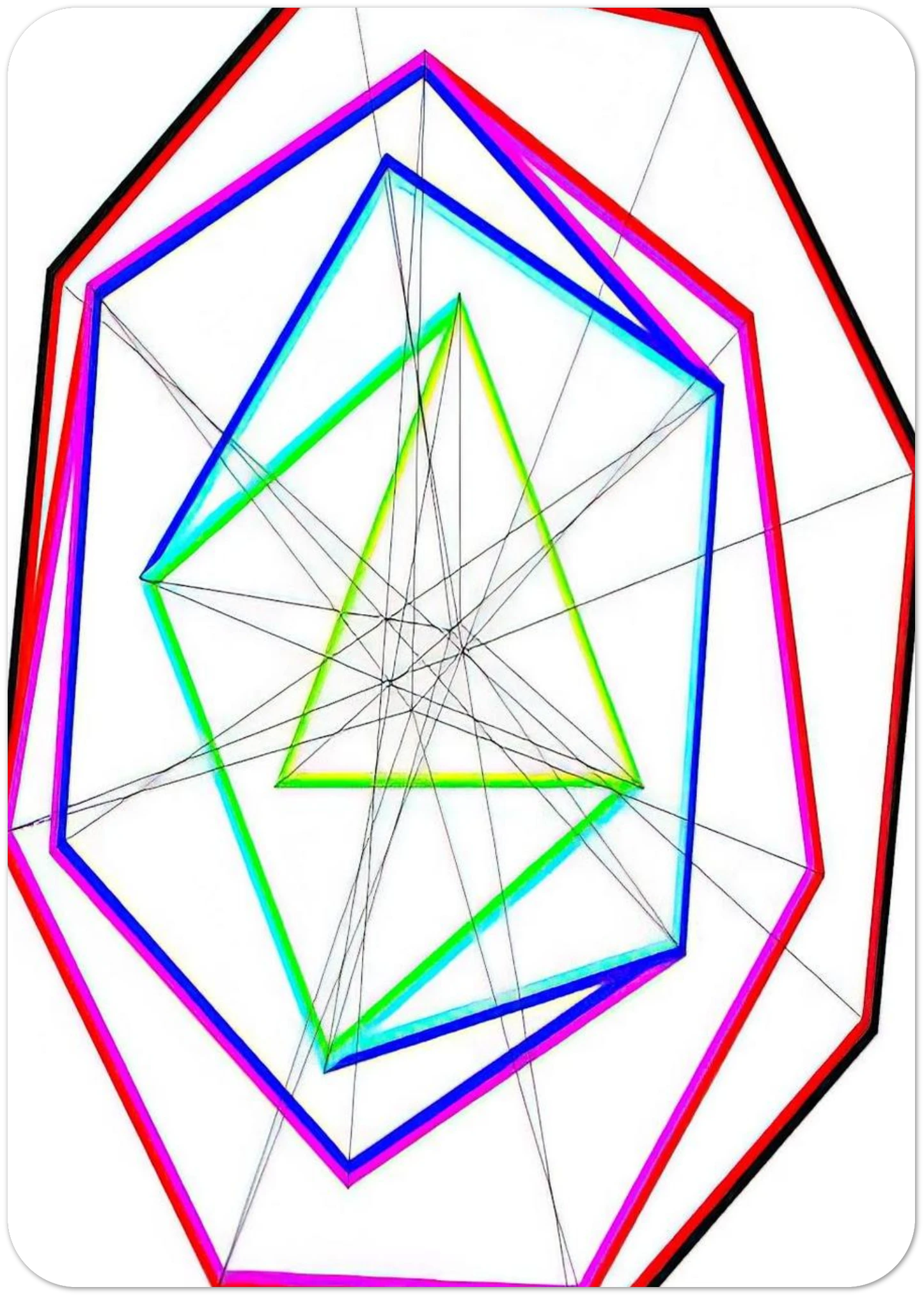Fifteen Variations on a Single Theme, v. 14 - 1938 By Max Bill Pack of 10 Post Cards | Max Bill Post Cards | A6 (10.5 x 14.8 cm) - 4.1 x 5.8 inches