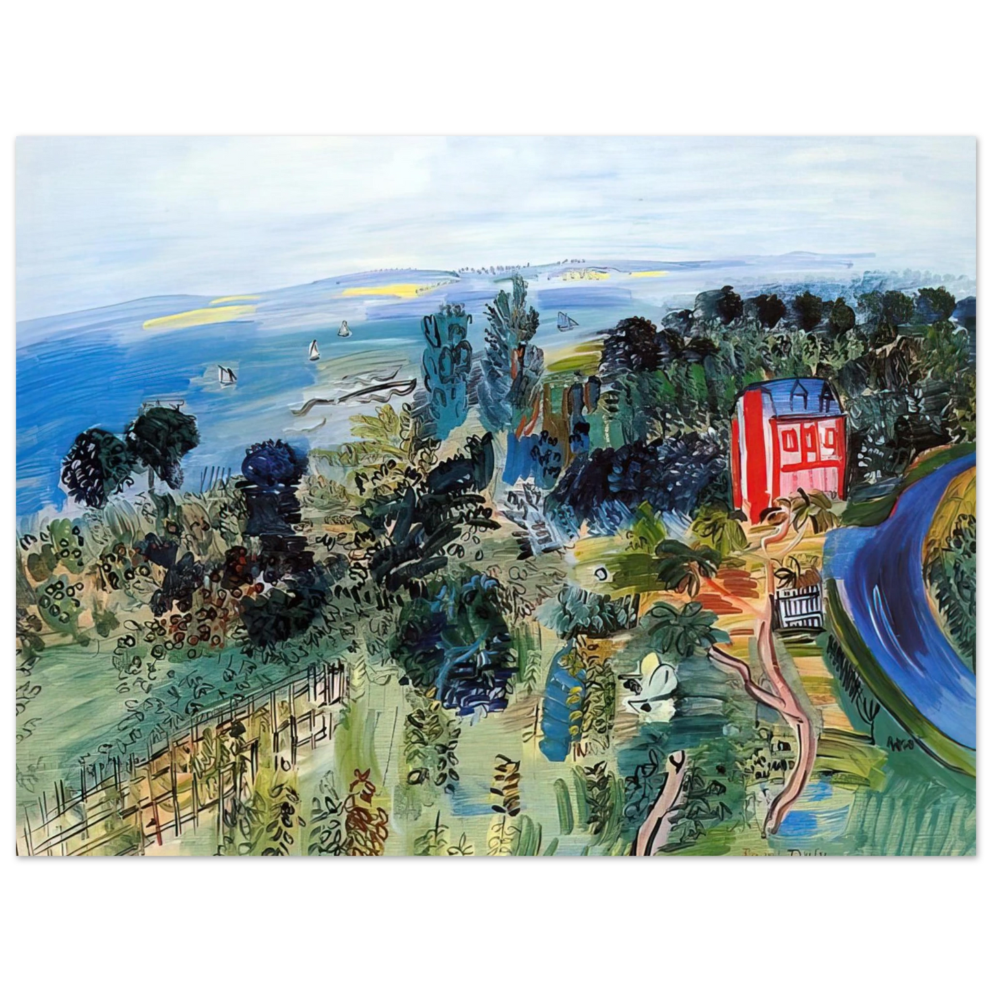 Raoul Dufy - VILLERVILLE 75x100 cm / 30x40inches Fine Art Poster