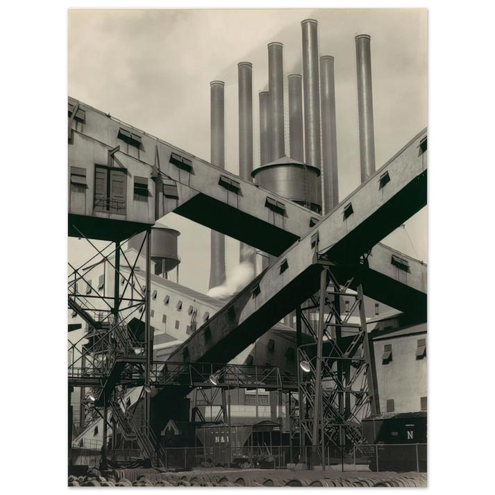 Charles Sheeler - Criss-Crossed Conveyors, River Rouge Plant, Ford Motor Company - 1927 75x100 cm / 30x40inches Fine Art Poster