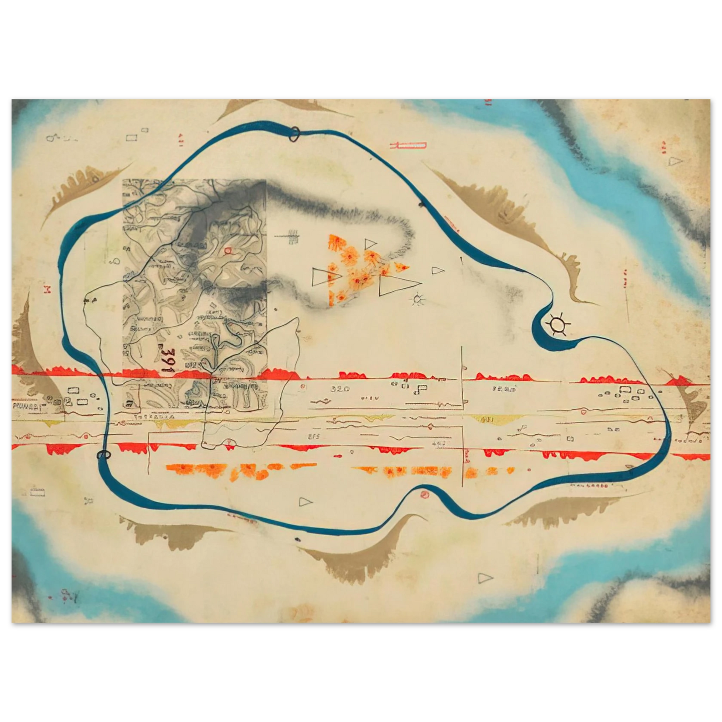Bruno Munari - Cosmic Map - 1930 75x100 cm / 30x40inches Fine Art Poster