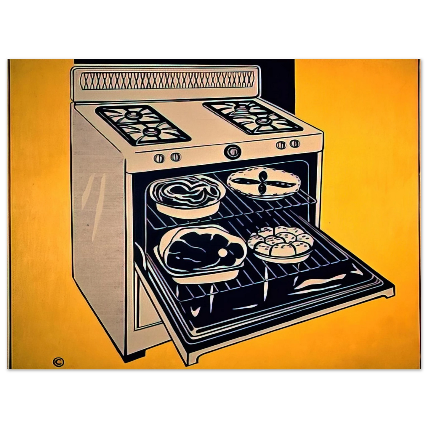 Roy Lichtenstein - KITCHEN RANGE 1962 75x100 cm / 30x40inches Fine Art Poster