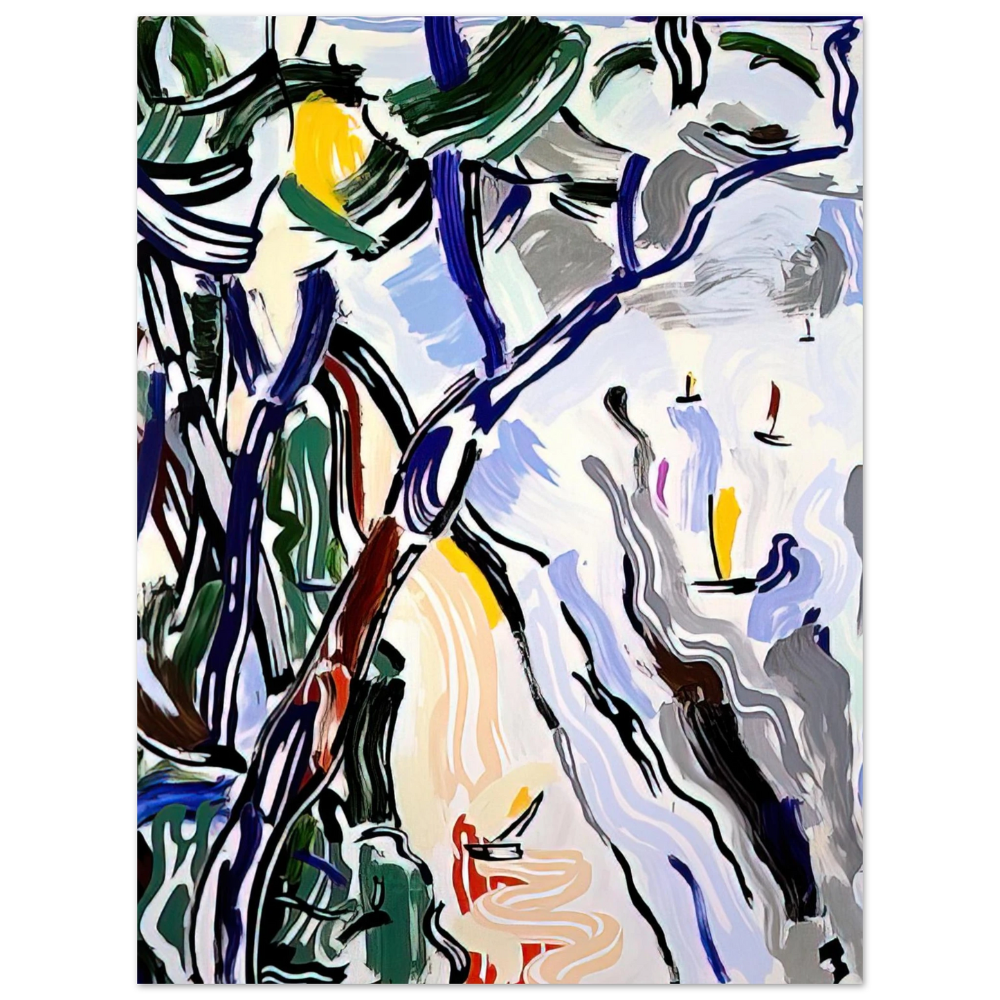 Roy Lichtenstein - SAILBOATS 1985 75x100 cm / 30x40inches Fine Art Poster