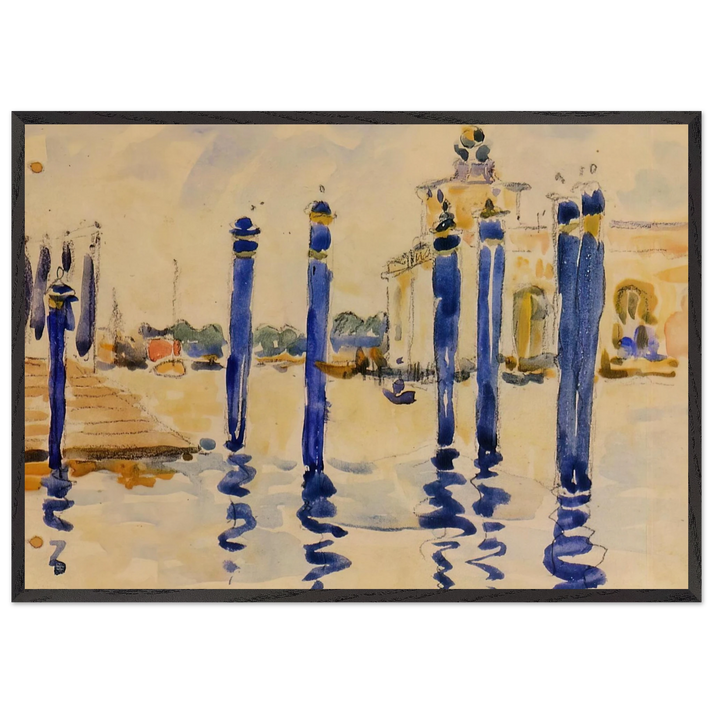 La Donana Venice - Henri-Edmond Cross 70x100 cm / 28x40 inches Framed Art Print – Black Wooden Frame