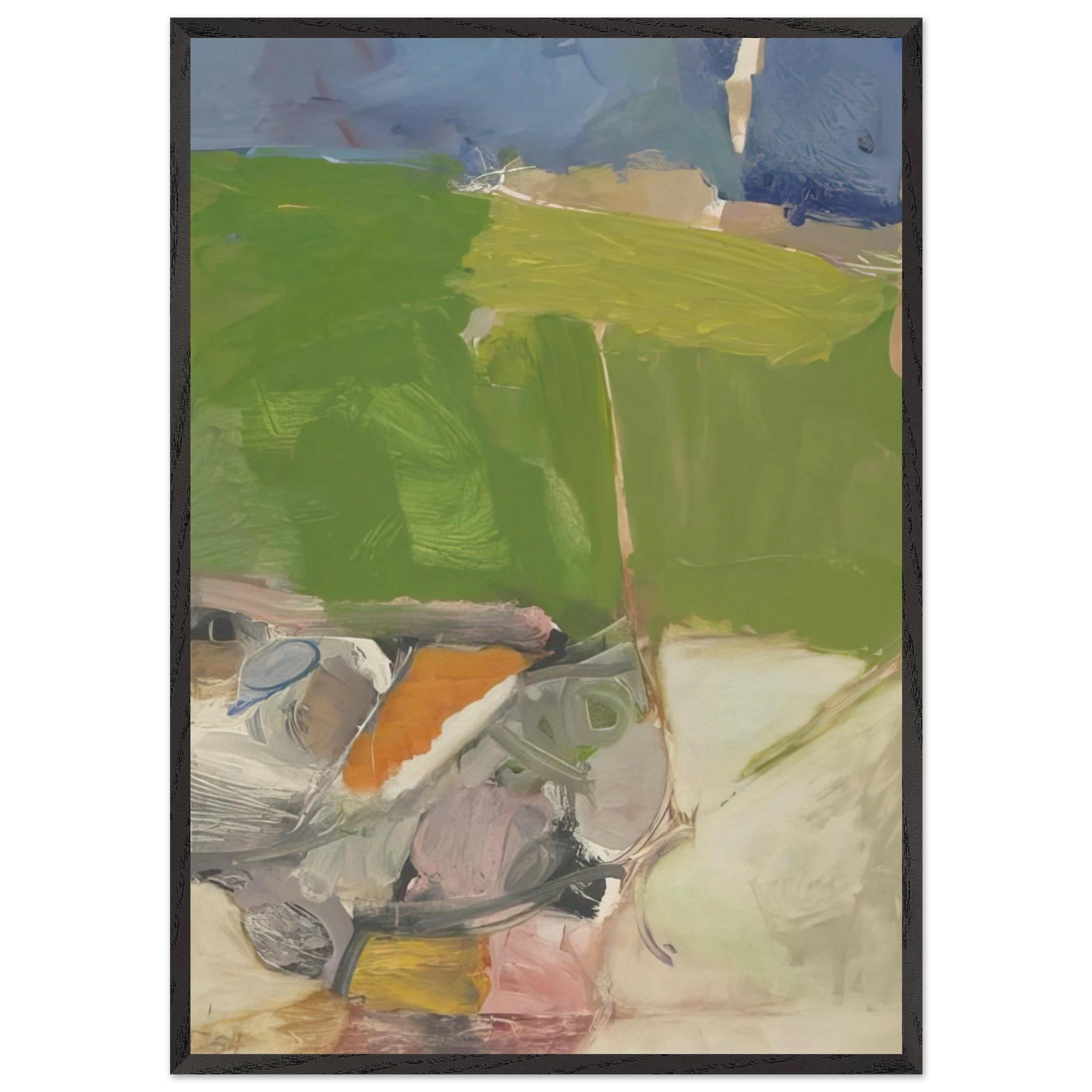 Berkeley 33 - Richard Diebenkorn 70x100 cm / 28x40 inches Framed Art Print – Black Wooden Frame